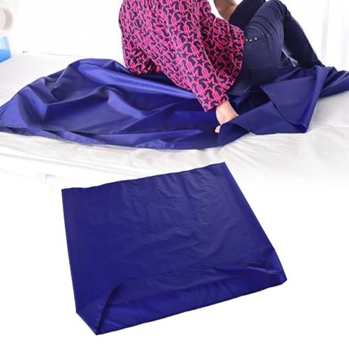 スライディングシート スライドシート ベッド 位置修正 体位変換 介助 移動サポート 起き上がり補助 患者/高齢者移動サポート シート 洗える用スライディングシート 移乗シート 移動サポートシート 介助 移乗介助 介護リフト 移動 ポジショニング 体位変換 起き上がり補助 補助具 患者 高齢者 (70 * 68cm, ブルー)