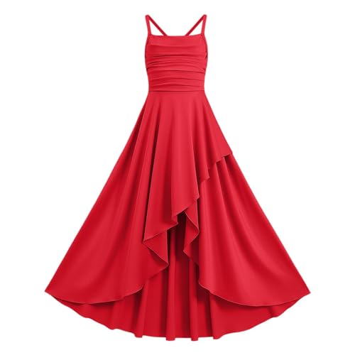 Robe cérémonie fête 6-16 ans style princesse drapée asymétrique avec perles