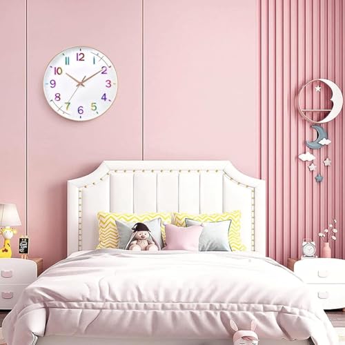 Image of Rylan Plastic Digital Wall Clock 12 inch Silent Quartz Decorative Non-Ticking Classic Clock Battery Operated Round Easy to Read for Room /Home /Kitchen /Bedroom /Office /School (Rainbow).