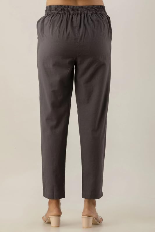 Image of Regular Fit Cotton Woman Trousers Pants Kurti Pant Casual Daily Formal Office Use