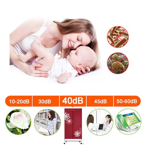 Verwarmde Wasdroger, Draagbare Huishoudelijke Droger, 1000 W Mini-elektrische Drogermachine voor Thuiswas en Appartement (Color : Blue) - Image 6