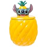 Silver Buffalo Disney Lilo and Stitch Pineapple Tropical 3D Sculpted Ceramic Cookie Snack Candy Jar (Medium)