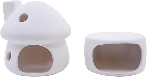 Decoración de acuario Casa de hongos de cerámica con juego de cueva, adorno de pecera, decoración de paisaje para camarones pequeños para peces de