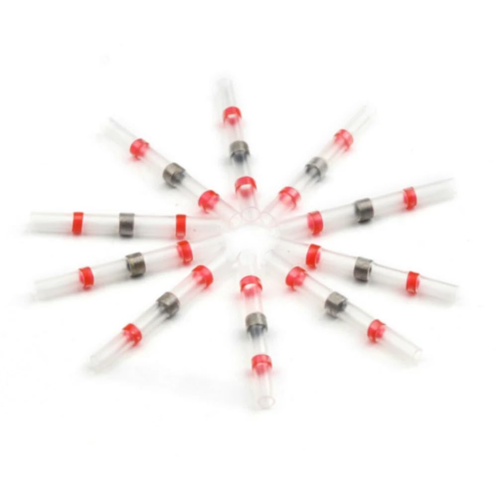 100 Pcs Heat Shrink Solder Wire Connectors – Blue Butt Terminals Sleeve for Automotive & Outdoor Wiring