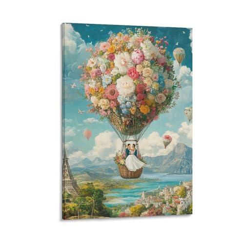 Montgolfière murale de qualité premium : une affiche décoration salon élégante