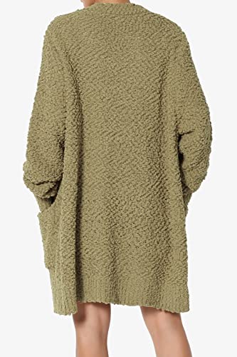 TheMogan Women's S~3X Loose Fit Popcorn Knit Long Sleeve Pocket Open Sweater Cardigan2