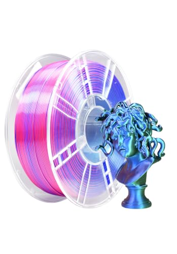 iBOSS Tri-Colour PLA+ Filament 1.75 mm, 3D Printer Filament PLA PLUS 1.75+/-0.02 mm, 1 kg/Spool, Tri-Colour Silk PLA PRO