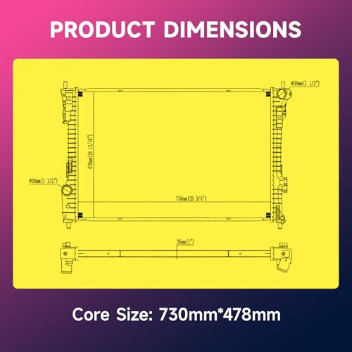 Image of Engine Coolant Radiator Compatible with Ford Explorer 3.5L 2012-2019 for Flex 3.5L 2013-2018,for Lincoln for MKT 3.7L 2013-2018 & 2.0L 2015-2016 3.5L