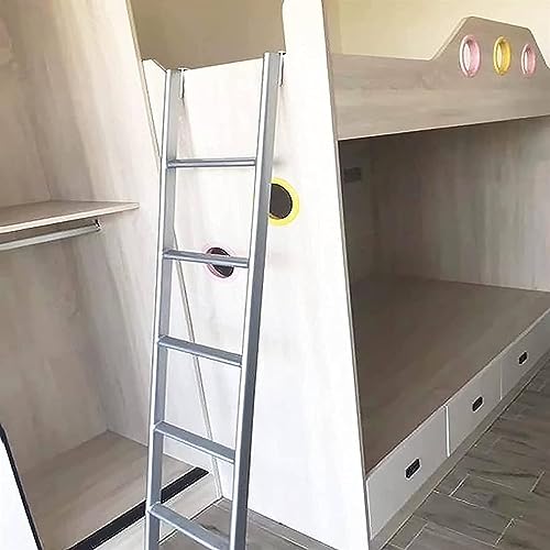 Lit superposé double en métal avec échelle au sol pour dortoir, remorque, loft, chambre à coucher, échelle d'escalade universelle incluse