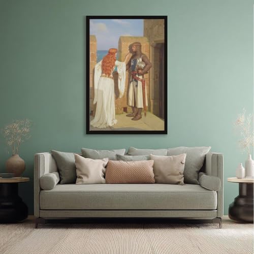 Toile The Shadow 1909 Edmund Leighton pour habiller un mur vide de bureau ou salon