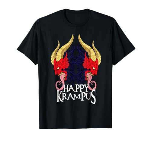 Feliz Krampus Navidad Halloween Horror Diablo Mal Monstruo Camiseta