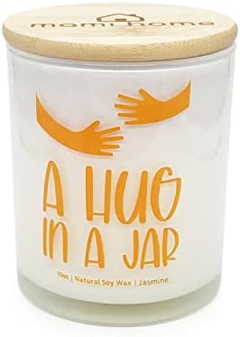 A Hug in a Jar Candle -I Miss You Scented Candle for The One You Love. Ideal Thoughtful Uplifting Healing Gift for Lover, Best Friends. Birthday, Mother's Day, Valentine's Day Gift (Jasmine, 10oz)