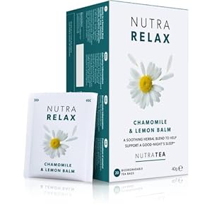 NutraRelax – Thé à la camomille | Thé calmant | Thé contre l’anxiété – 20 Sachets de thé enveloppés – par NutraTea – Tisane
