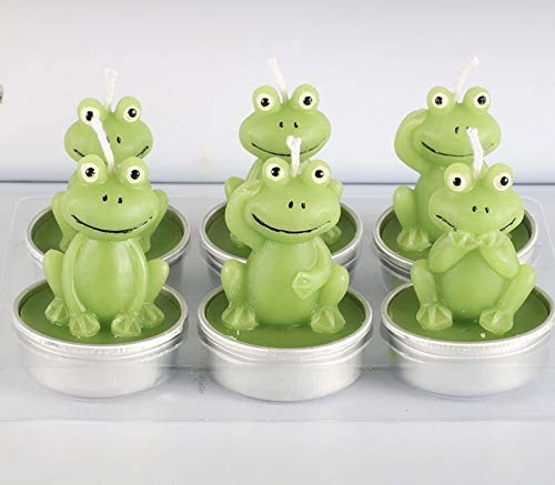 6 Teelichter In Frosch-Form – Handgefertigt Aus Paraffin, Ca. 4–5 Std. Brenndauer | Süße Deko Für Zuhause