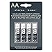 Sterno Home BA25115 Rechargeable Solar AA 900mAH Batteries, Green