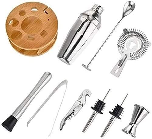Miniatura 2 de Kit de camarero Juego de coctelera de 10 piezas con soporte  Kit de barman perfecto para el hogar con herramientas de bar y coctelera de Martini