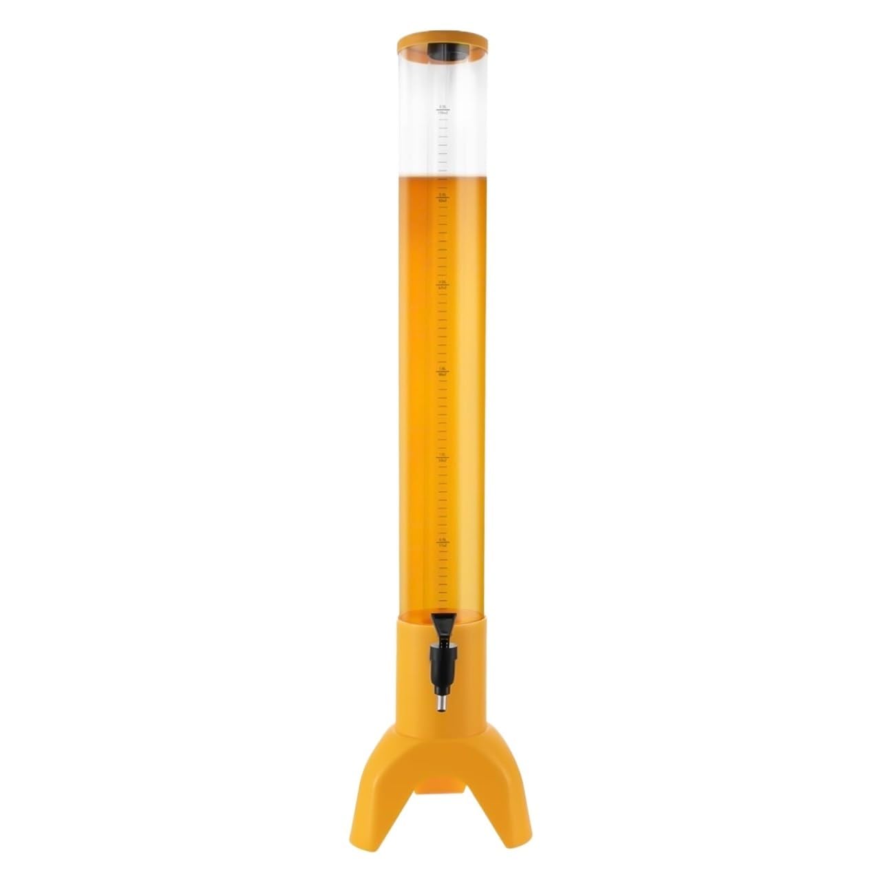 ASerZenith Beer Dispenser With Spigot - Beverage Dispenser Tower For Parties, Includes Ice Tube For Optimal Cooling, Perfect For Juice And Beer Serving(Yellow-3L)