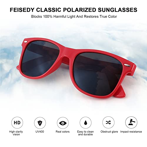 Image of FEISEDY Classic Square Retro Polarized Sunglasses Women Men 80s Sun Glasses Trendy UV400 B1858