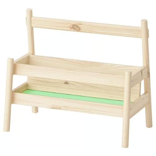 Book Display Rack, Natural Wood - Kids Book Storage Organizer with Hanging Bar for Bedroom, Playroom & Nursery, Front-Facing Book Shelf for Easy Access and Organization, 11 x 19.25 x 16.1 Inches