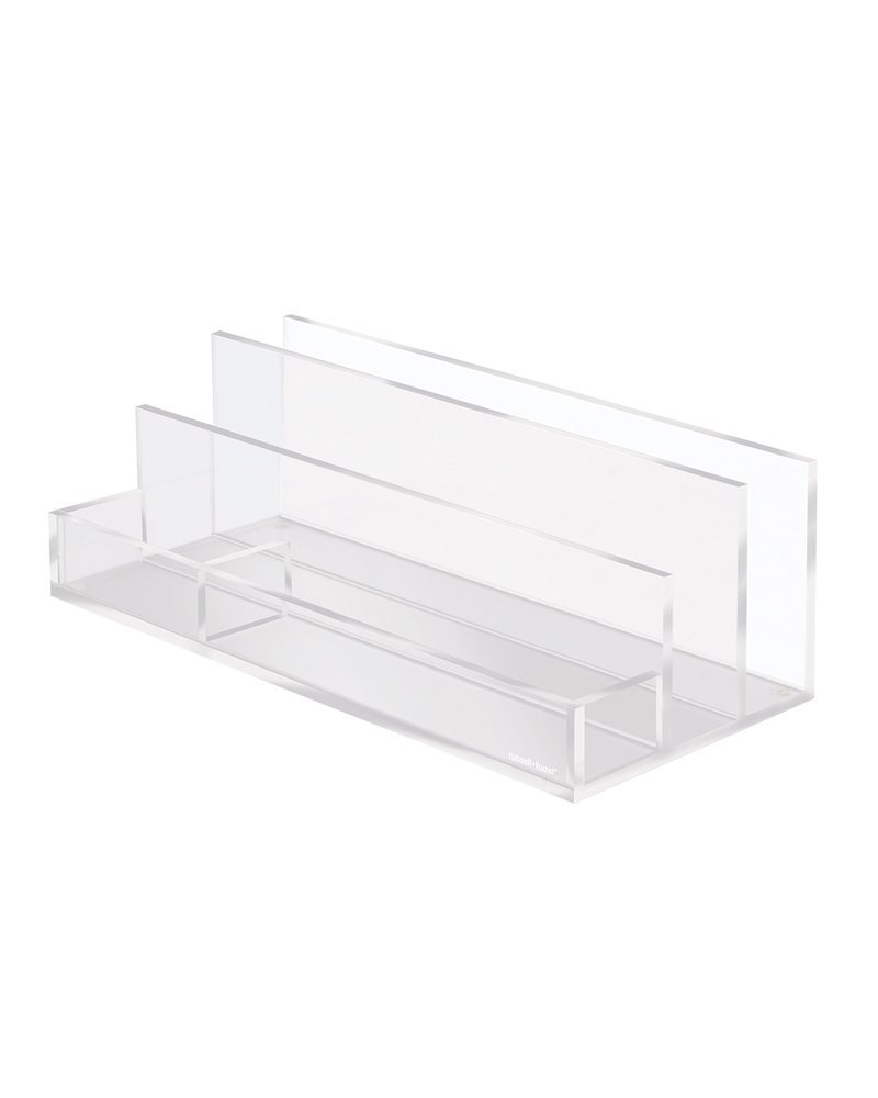 RUSSELL+HAZELAcrylic Collator and Valet, Clear, 12.5” x 5.5” 4”, 2 Filing Slots, Trays, (31382)