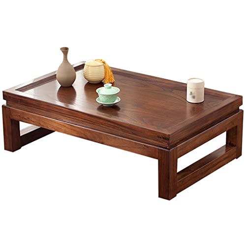Table basse tatami zen en bois 60x40x25cm pour salon et balcon style japonais