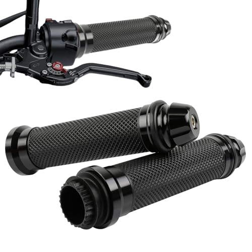 DREAMIZER 7/8 Handlebar Grips Non-Slip Motorcycle Grip w/Throttle Handle Grips Cable Clamp Compatible with Harley Honda Yamaha and More