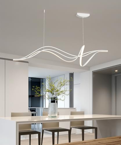 Lustre suspendu moderne LED noir dimmable avec télécommande pour salon