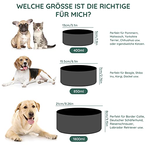 SPUNKYJUNKY Keramik Hundenapf Fressnapf Futternapf Katzennapf Napf für Katzen und Hunde (400ml, Schwarz)