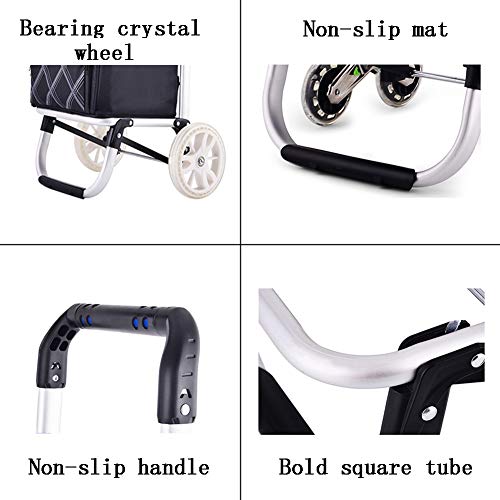 WUFENG-Faltbar Einkaufstrolley Verdicken Planentasche Tragbar Leicht Haushalt Kann Kinder Ziehen, 4 Farben (Farbe : A… – Bild 5