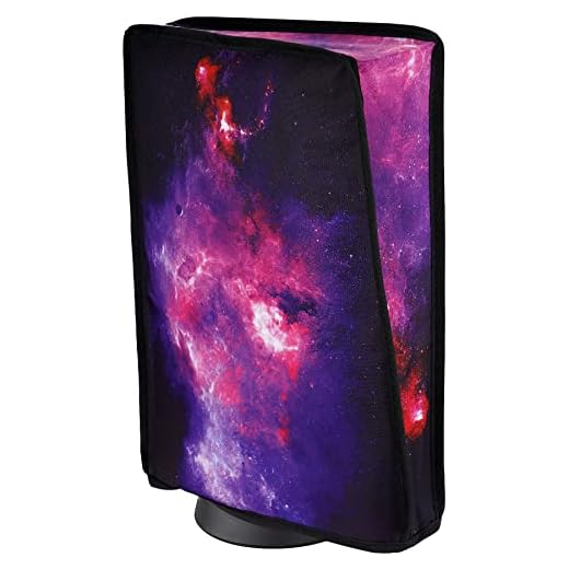 PlayVital Dust Cover for ps5, Soft Neat Lining Dust Guard for ps5 Console, Anti Scratch Waterproof Cover Sleeve for ps5 Console Digital Edition & Disc Edition - Nebula Galaxy