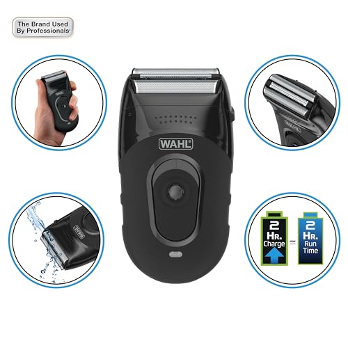 Image of Wahl Compact Rechargeable Lithium Ion Shaver Kit with Hygienic Rinseable Foils & Cutter Bar with Dual Flexible Foils that Move with the Contours of Your Face - 7065