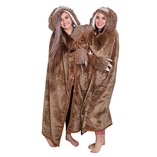 Sloth Wearable Hooded Blanket With Sloth Pendant Necklace – Warm And Cozy Oversized Blanket Hoodie With Claws Hand Gloves- Premium Sherpa And Soft Flannel Fleece Hoodie Blanket #TOP1