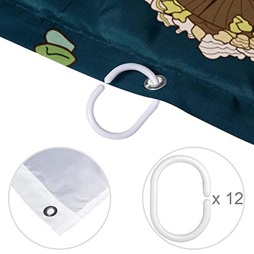 Rideau de douche imperméable résistant à l'eau motif grenouille verte - 5