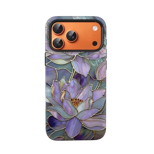 VSANT Compatible with iPhone 17 Pro Case 6.3”, Cute Floral Flower Patterns Shockproof Protective Aesthetic Phone Case with Stylish Designs for Women Girl, Abstract Lotus by VSANT - Used condition - Image 4
