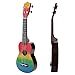 Produktbild NYWENY 53,3 cm Kinder Erwachsene Ukulele Sopran Anfänger-Set Holz Regenbogen Bunte Ukulele 4 Saiten Gitarre Musikinstrumente Einzigartiges Farbdesign für Studenten Anfänger