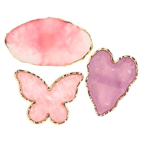 LOORGVEL Paleta para Mezcla de Esmaltes Permanentes de Uñas 3 Piezas Formas de Ágata Coloridas para Uso en Kits de Uñas Gel y Acrílicas