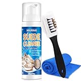 AAROVIBE Suede Shoe Cleaner Kit, No-Rinse Foam Suede & Nubuck Cleaner, Removes Dirt & Stains, Gentle Sneaker Cleaner with Brush & Towel for Suede, Nubuck, Boots, 6.76oz