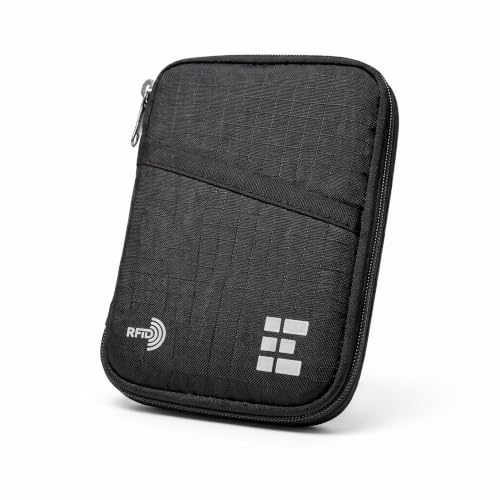 Best Travel Wallets for Men: 8 RFID-Blocking Options That Actually Work in 2026 5 Zero Grid RFID Passport Holder & Travel Wallet, Zippered Wallet for Men & Women, Fits Passport, Cards, Cash, Tickets, ID, Sim Card; Premium & Compact Travel Document Holder - Midnight Black