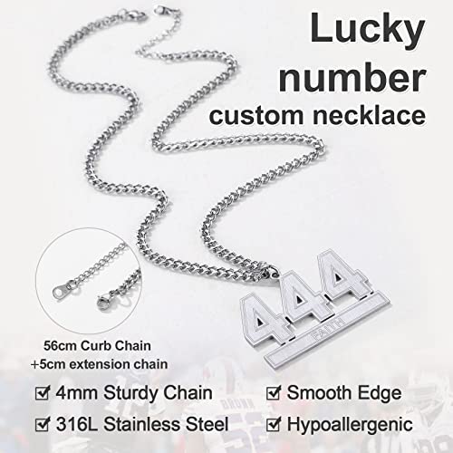 KeyStyle Number Necklace For Men Women, Custom Youth Baseball Necklaces with Numbers for Boys, Personalized Jersey Number Chain Sports Fans Pendant Soccer Football Basketball for Girls4