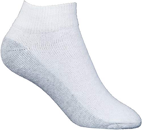 Fruit of the Loom Girls 6 Pack Ankle Socks, M, White