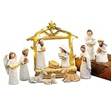 Hogvinnatil Krippenfigur für den Innenbereich | Krippenfigur aus Kunstharz für Weihnachten – Dekoration für Partys für Büro Wohnung – Schlafzimmer, Schlafsaal, Schule, Erntedankfest, Geburtstag