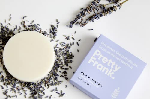 Pretty Frank Natural Lotion Bar – Body Lotion Bar And Daily Moisturizer With Shea Butter, Cocoa Butter And Organic Beeswax, Paraben Sulfate Free, Petroleum Free, Eco-Friendly - Vanilla Lavender #TOP5