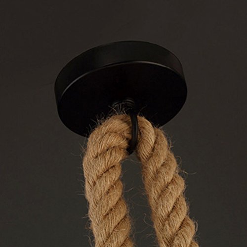 Ledmomo Single Head Rope Pendant Light 3.3Ft Vintage Thick Hemp Ceiling Lamp Pendant Hanging Lights For Home Restaurant Cafe Bar Country Style Decoration #TOP4