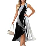 Meine Bestellungen Anzeigen Sommerkleider Abendkleid Damen Lang Boho Kleid Oskars Spitzenkleid Sommerkleid Midi Tshirt Kleid Damen 50Er Jahre Outfit Figurbetontes Hemdblusenkleid (Grau,XL)