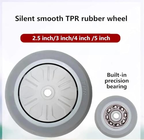 Roue universelle de remplacement TPR 3 pouces roulette meuble filetée M8