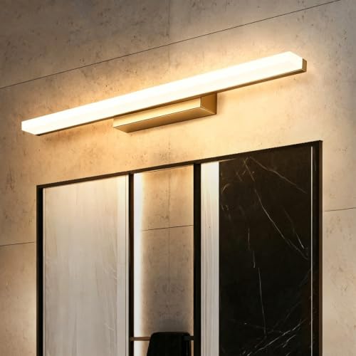 Iluminación de pared impermeable con apliques LED de aluminio dorado y luz cálida antiniebla
