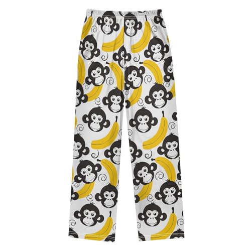 Pajama Pants Monkey Banana Seamless Long Sleep Pants Lounge Bottoms2