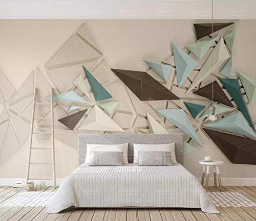 Papier peint 3d triangle en trois dimensions salon 300x210 - 3
