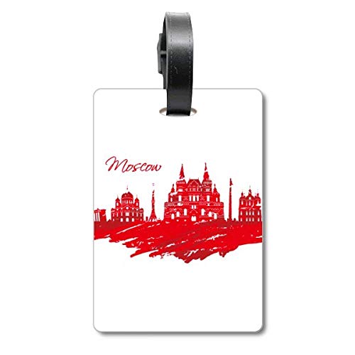 Étiquette d'identification pour valise et sac de voyage design Moscou