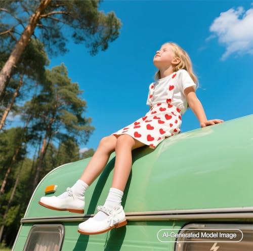 Image of PHIRAMIN Toddler Girl Mary Jane Student Oxford Shoes-Little Girl School Uniform Shoes for Wedding Party